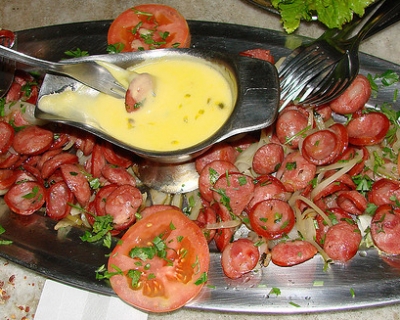Linguiça de porco ao molho de maracujá